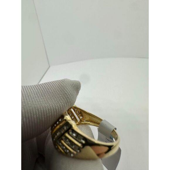 Stunning 1/2 CT Natural Diamond Rails, 14Ktp Gold Ring - Picture 4 of 6